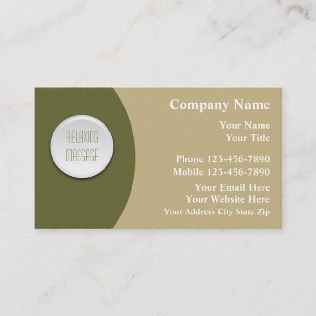 Cartes de visite de massage (Devant)