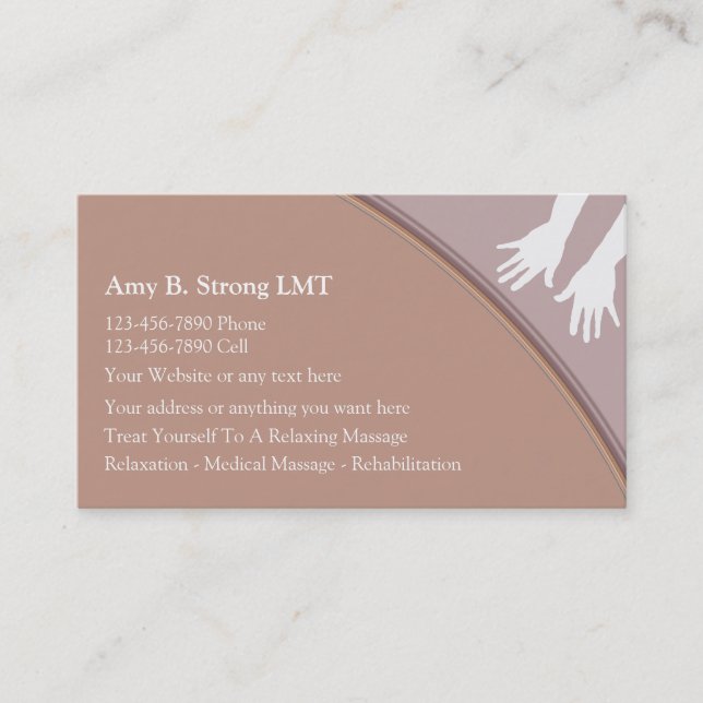 Cartes de visite de massage (Devant)