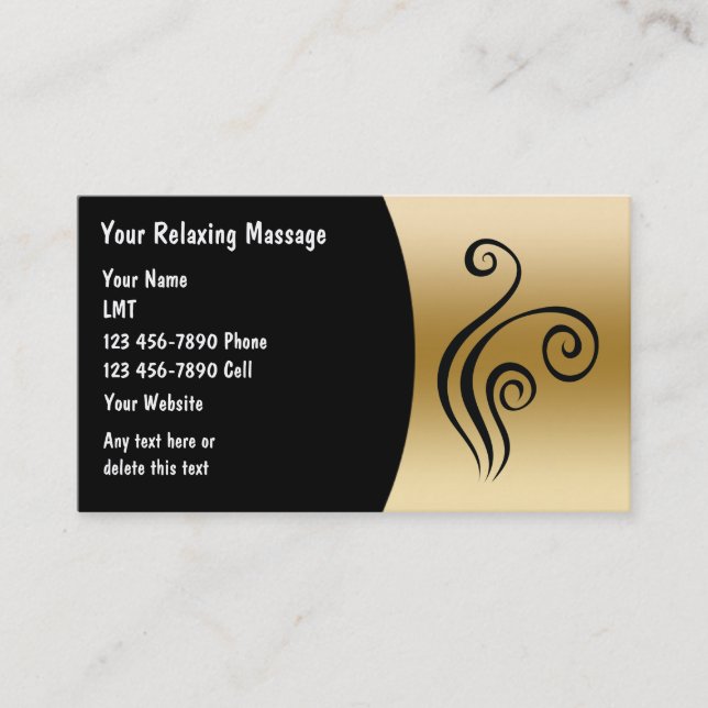 Cartes de visite de massage (Devant)