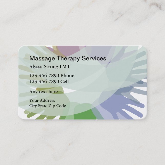 Cartes de visite de massage Abstrait moderne (Devant)