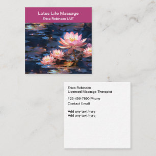 Cartes de visite de massage sous licence Fleurs Lo