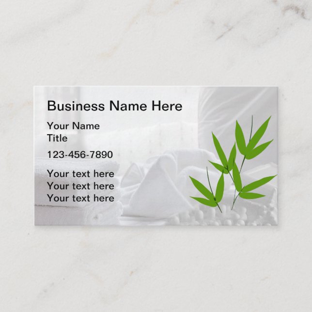 Cartes de visite de massage spa (Devant)