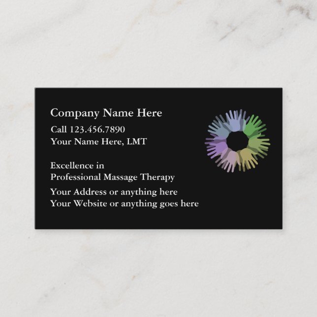 Cartes de visite de massage uniques (Devant)