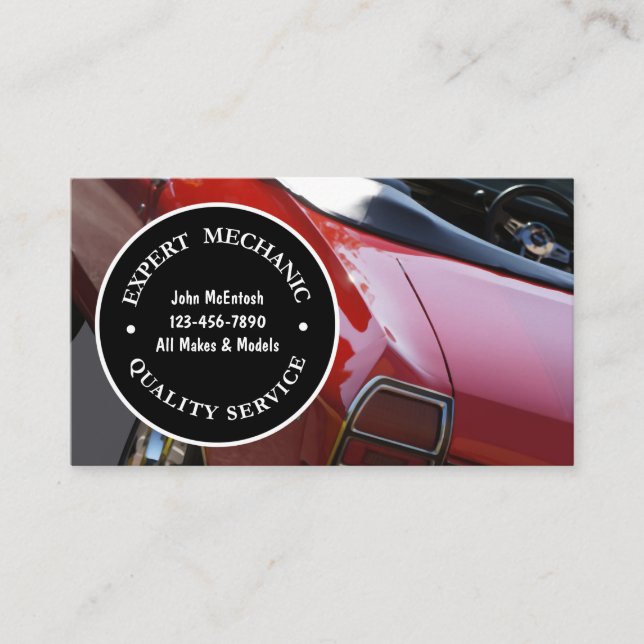 Cartes de visite de mécanicien (Devant)