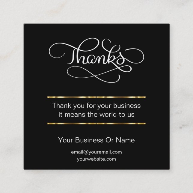 Cartes de visite de Merci client MERCI Classy (Devant)