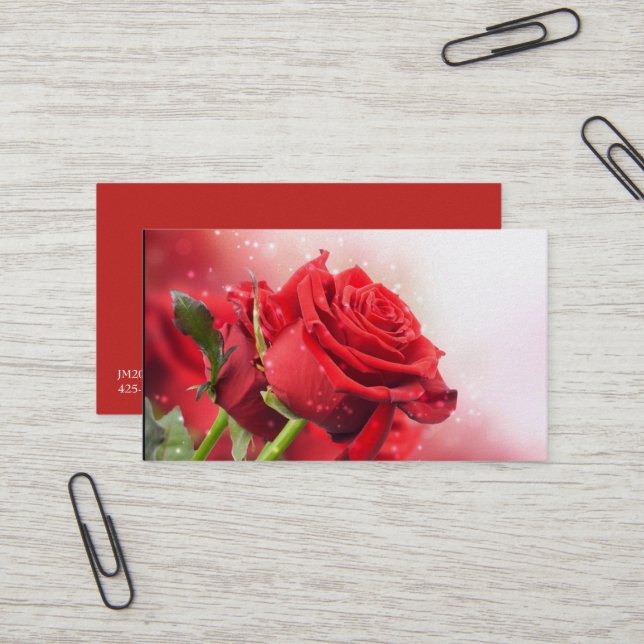 Cartes de visite de Miss America Red Roses (Devant/Arrière en situation)