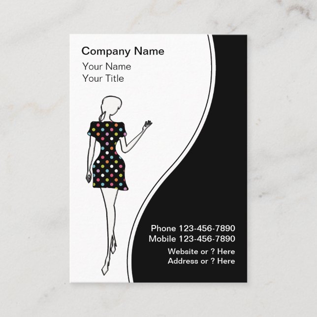 Cartes de visite de mode (Devant)