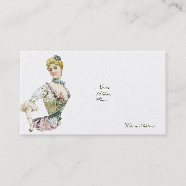 Cartes de visite de mode victorien personnalisable (Devant)