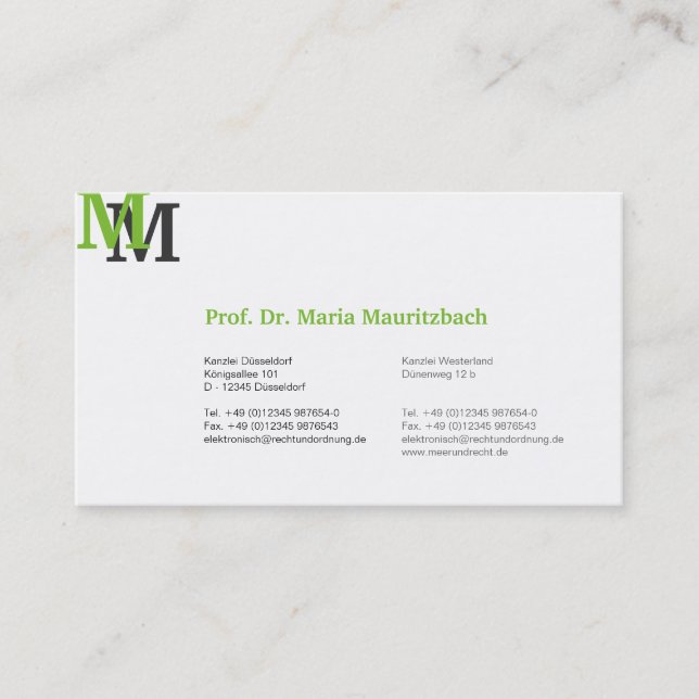 Cartes de visite de monogramme (Devant)