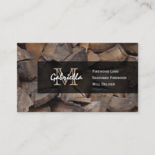 Cartes de visite de monogramme de bois de
