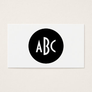 Cartes de visite de monogrammes Cercle noir et bla