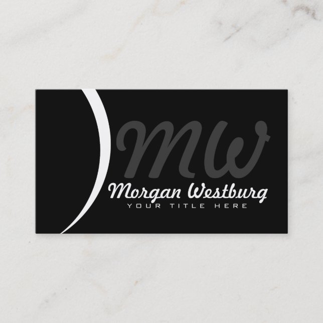 Cartes de visite de monogrammes professionnels Whi (Devant)