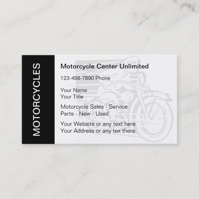 Cartes de visite de moto (Devant)