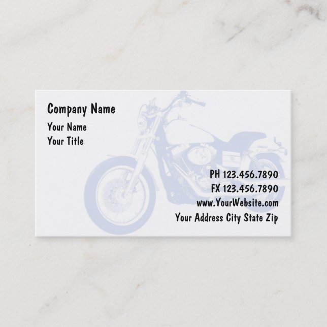 Cartes de visite de moto (Devant)