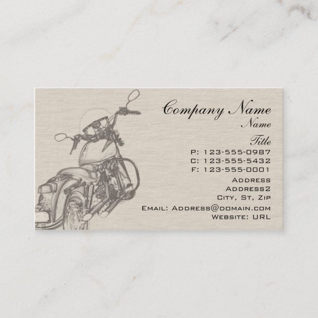 Cartes de visite de moto (Devant)