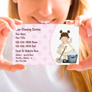 Cartes de visite de nettoyage de maison