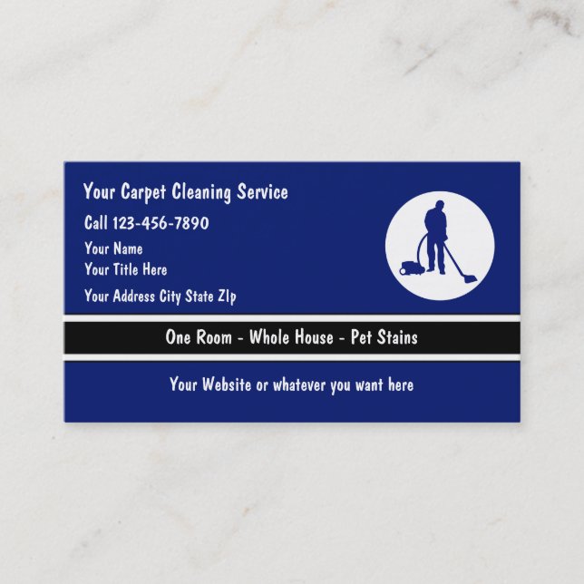 Cartes de visite de nettoyage du sol de tapis (Devant)
