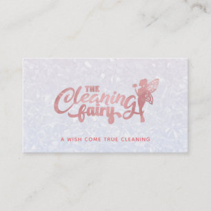 Cartes de visite de nettoyage rose et blanc person