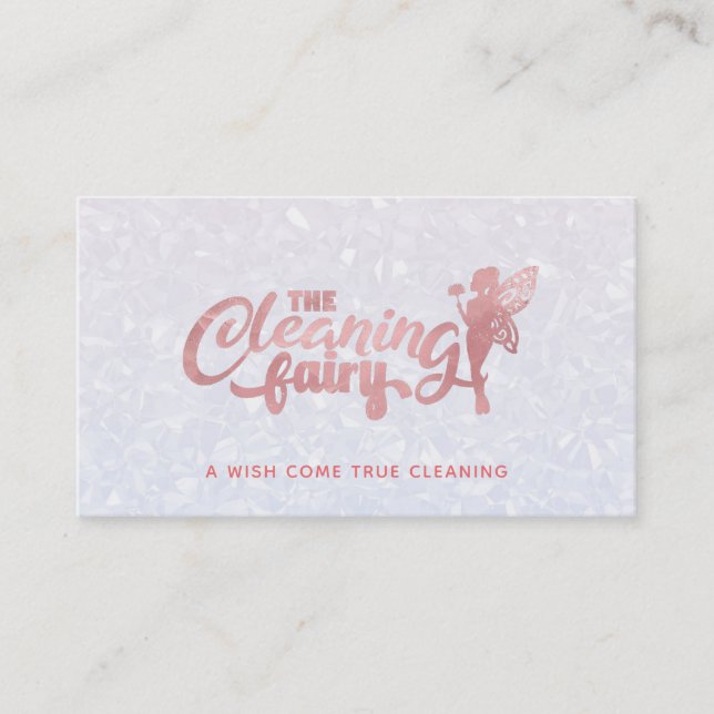 Cartes de visite de nettoyage rose et blanc person (Devant)