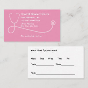 Cartes de visite de nomination d'un oncologiste Mé