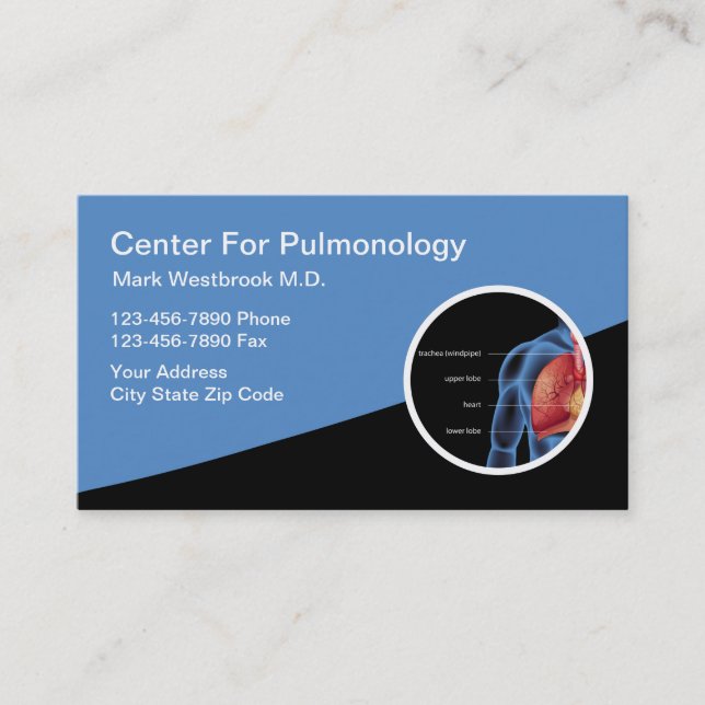 Cartes de visite de nomination Médicale du pulmono (Devant)