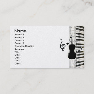 Cartes de visite de notes de piano et de musique