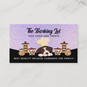 Cartes de visite de nourriture pour chien