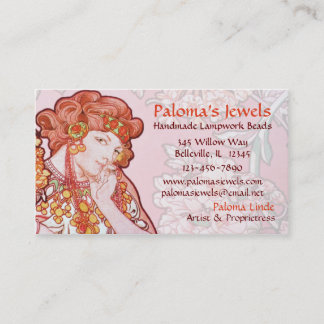 Cartes de visite de Nouveau d'art d'Alphonse Mucha