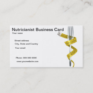 Cartes de visite de Nutricianist ou de
