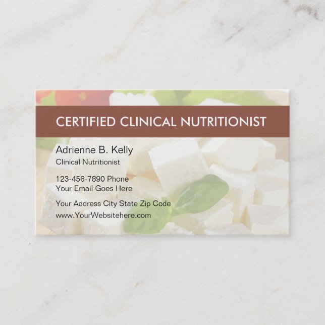 Cartes de visite de nutritionniste (Devant)