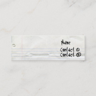Cartes de visite de papier de carnet