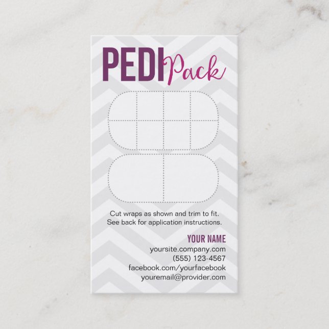 Cartes de visite de paquet de Pedi (Devant)