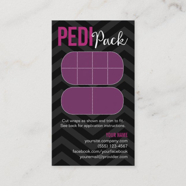 Cartes de visite de paquet de Pedi (Devant)