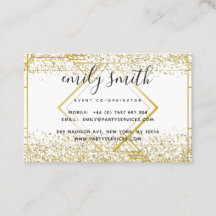 Cartes de visite de Parties scintillant d'or Art d
