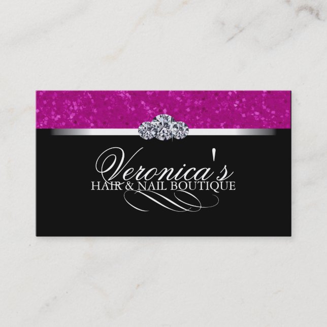 Cartes de visite de parties scintillantes de salon (Devant)