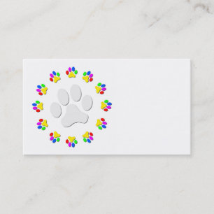 Cartes de visite de Pawprints d'arc-en-ciel