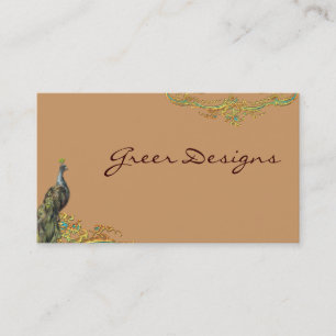 Cartes de visite de Peacock & Gold Filigree Rococo