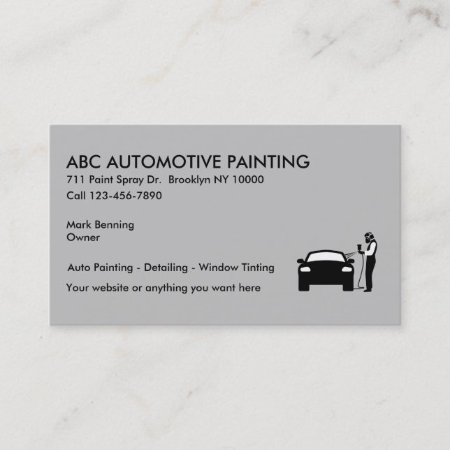 Cartes de visite de peinture automobile (Devant)