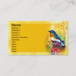 Cartes de visite de peinture d'oiseau bleu