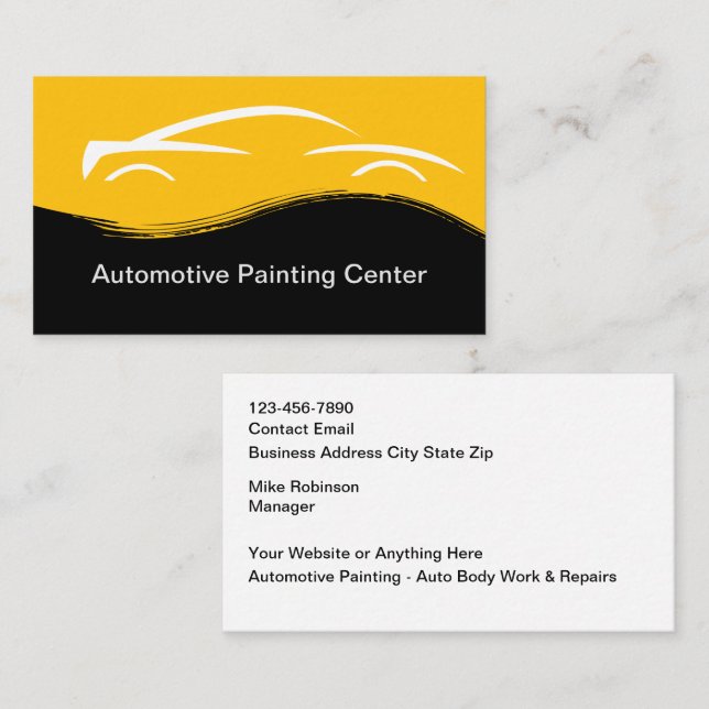 Cartes de visite de peinture et collision automobi (Devant / Derrière)