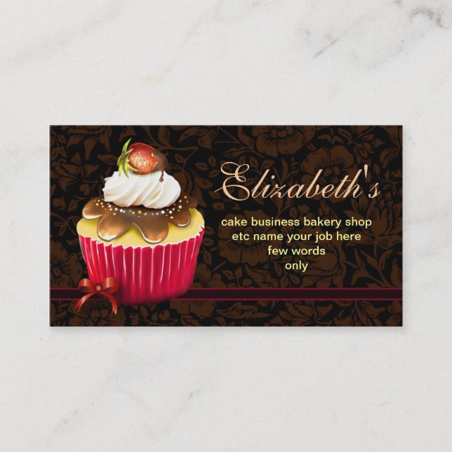 cartes de visite de petit gâteau de boulangerie (Devant)