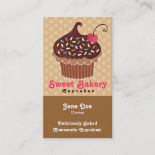 Cartes de visite de petit gâteau de chocolat et d