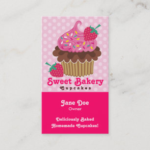 Cartes de visite de petit gâteau de fraise