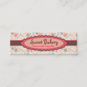 Cartes de visite de petit gâteau de fraise de pois