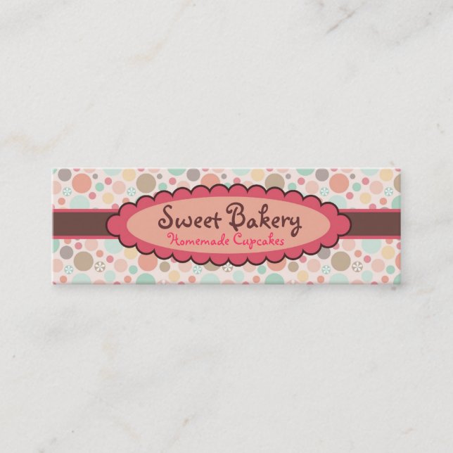 Cartes de visite de petit gâteau de fraise de pois (Devant)