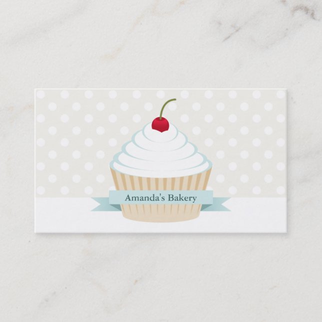Cartes de visite de petit gâteau givrés par blanc (Devant)