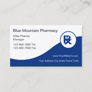 Cartes de visite de pharmacie