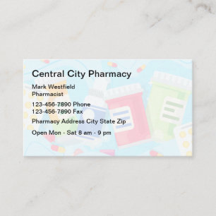 Cartes de visite de pharmacie moderne cool pour ph