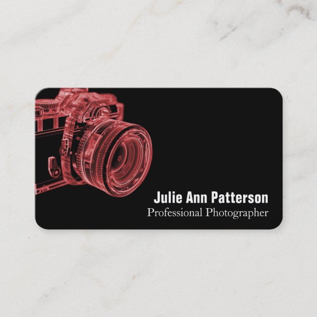 Cartes de visite de photographe de caméra rouge X- (Devant)