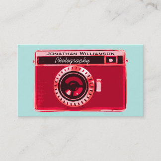 Cartes de visite de photographie retro Red Camera